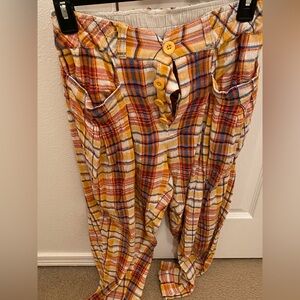 Free people make a stand plaid trousers